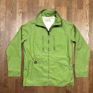 Heritage Research Made in England Waxed Cotton Green Utility Jacket Mens Small
